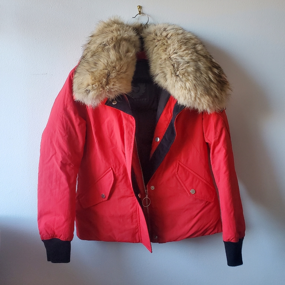 Belstaff Goosedown Mini Parka w/Coyote Collar